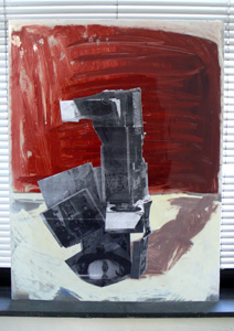 Anna Fasshauer Sender 2 Collage auf Aluminium 90 x 70 cm 2008